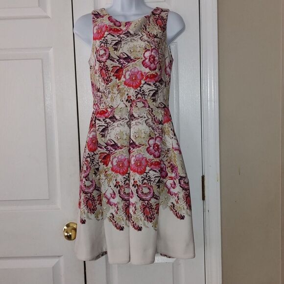 Just Taylor A-Line Floral Dress W Pockets summer garden party wedding graduation - Picture 1 of 5